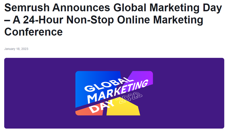 Anuncio del Día Mundial del Marketing de Semrush