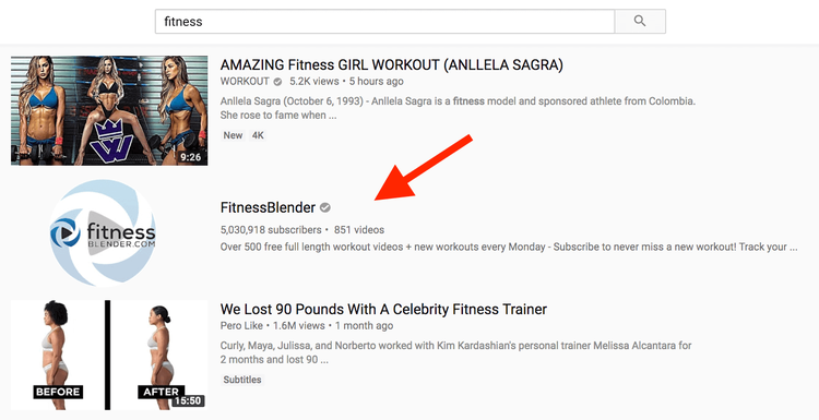Channel ranking for keyword