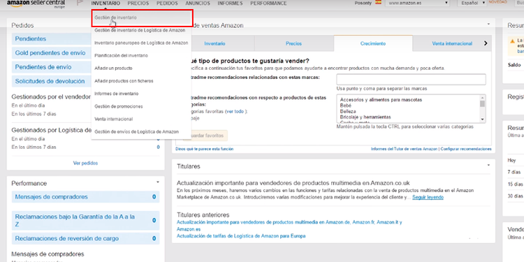 Publicidad en Amazon - Gestión de inventario