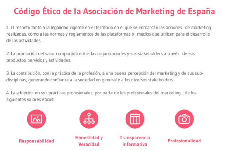 código ético de la asociación de marketing de España