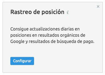 Panel Rastreo posición Semrush para seguimiento rankings