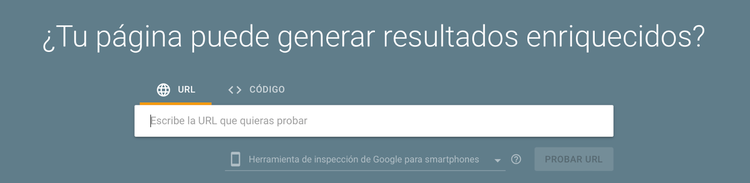 Prueba de resultados enriquecidos de Google