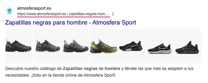 Ejemplo de una web sin breadcrumbs.