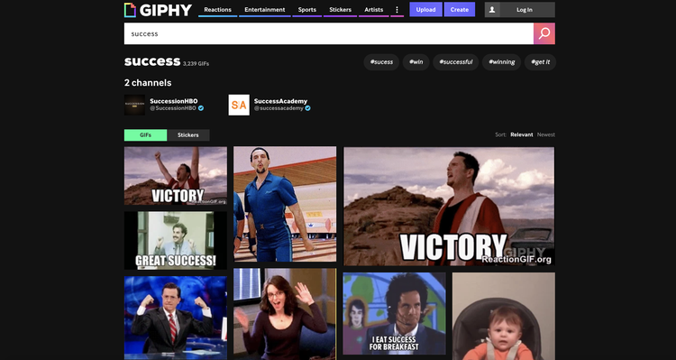 Giphy screenshot