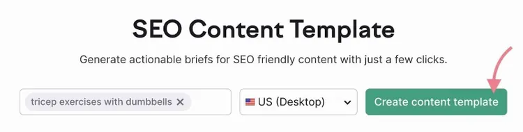 Herramienta Plantilla de Contenidos SEO