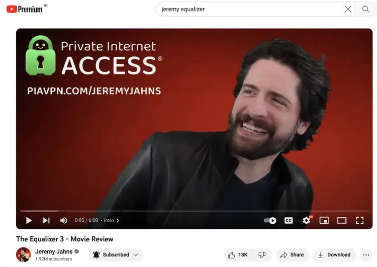 Un anuncio patrocinado en YouTube