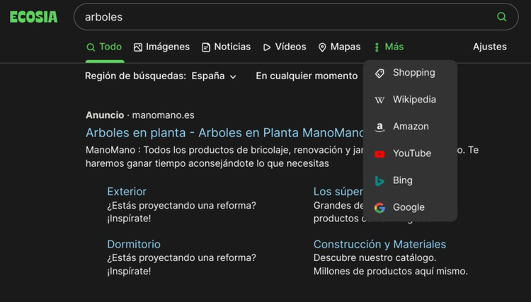 Bing: búsqueda visual con opción de cargar imagen o hacer foto directa