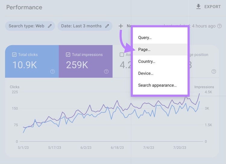 añadir una nueva página a Google Search Console