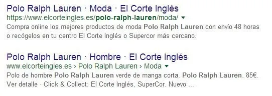 CTR: Palabras clave en la URL
