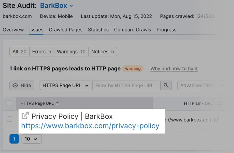 identificar el problema HTTPS