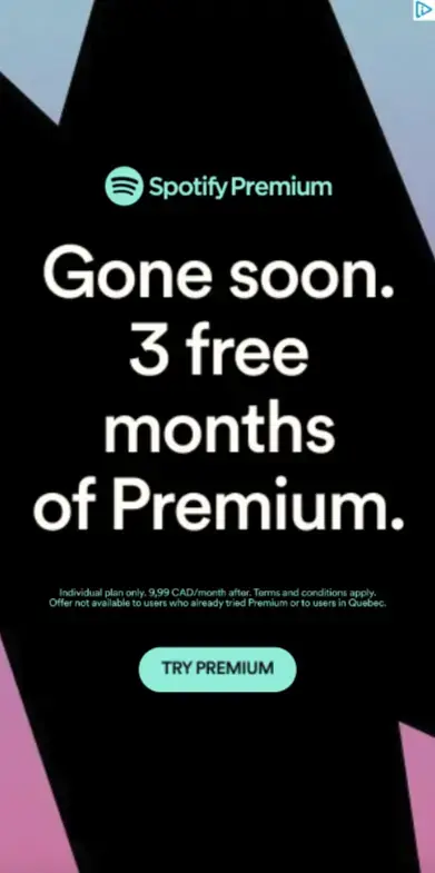Anuncio de Spotify para Spotify Premium
