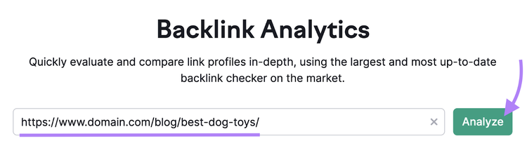 Herramienta Backlinks de Semrush