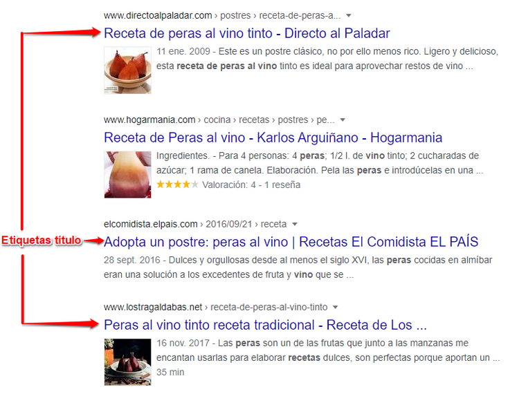 Meta title en la SERP
