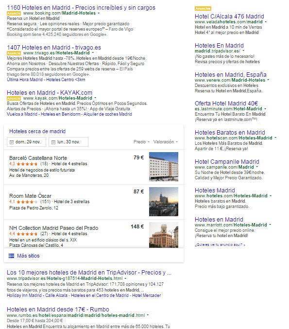 SEO local - Posición en mapa en ordenadores