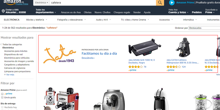 Publicidad en Amazon - Sponsored brands
