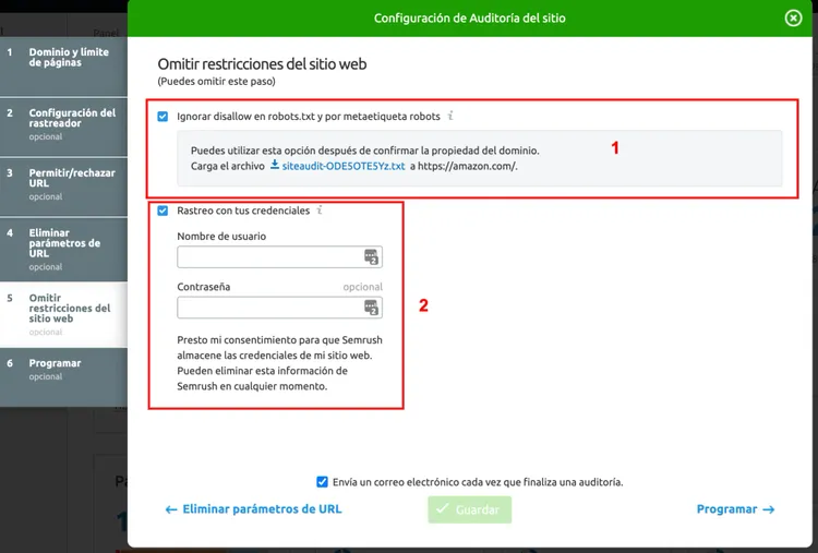 Omitir restricciones sitio web credenciales
