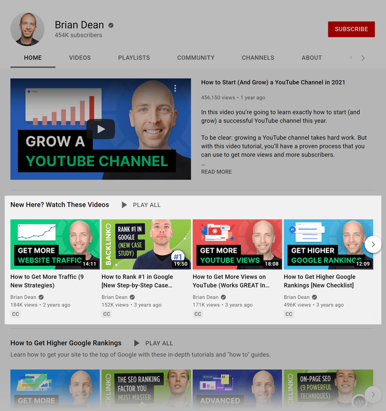 Best video on top of channel page