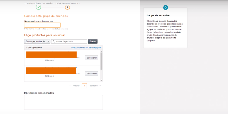 Publicidad en Amazon - Grupo de anuncios