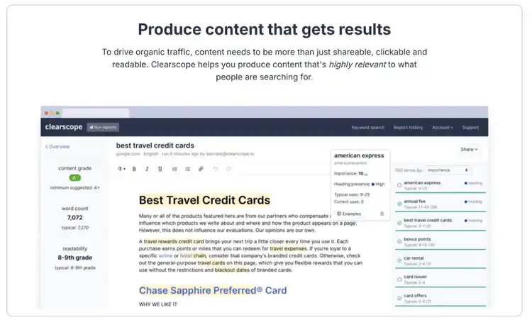 Clearscope: Una herramienta de SEO con IA para la creación de contenido