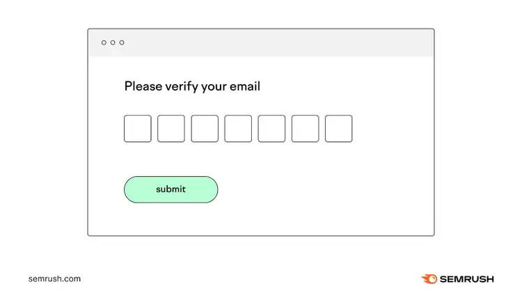 Una página de confirmación, con el mensaje "Por favor, verifica tu correo electrónico".