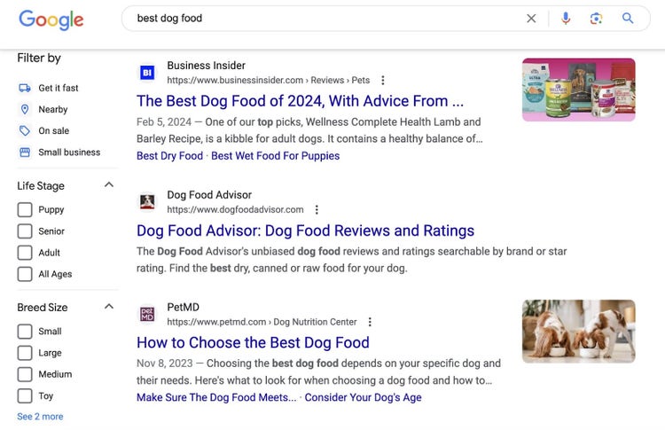 mejor comida para perros resultados de la búsqueda