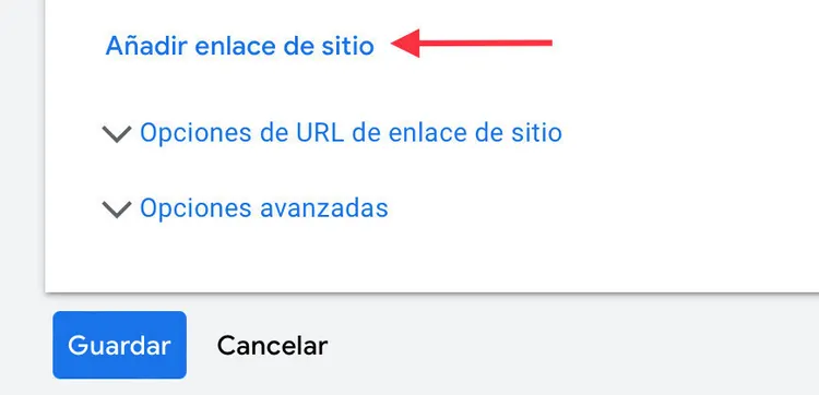 Añadir enlace de sitio