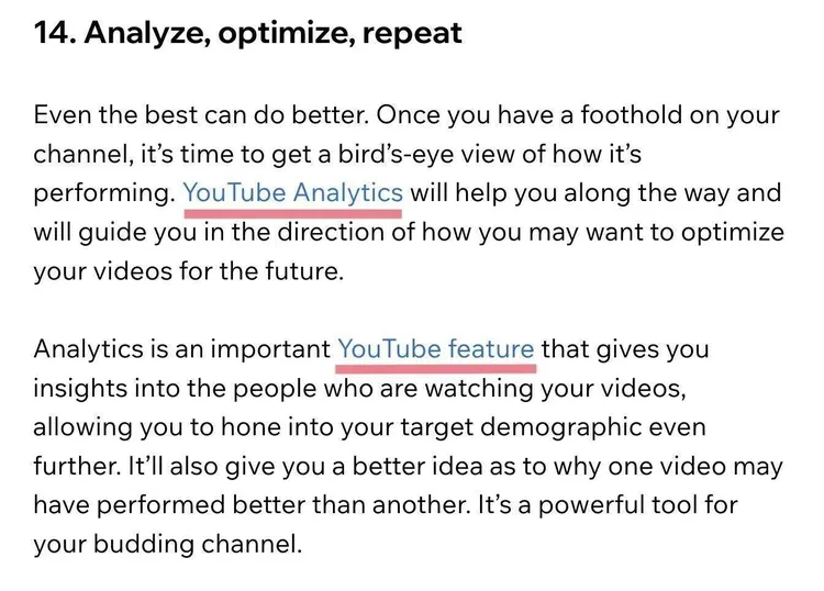 Wix guide on how to create a YouTube channel excerpt
