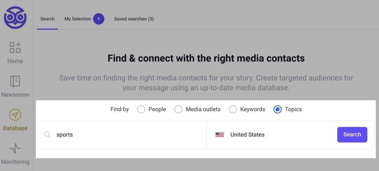Herramienta Media Pitching Tool de Prowly