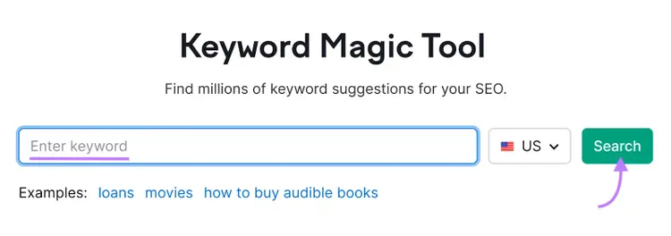 Búsqueda con Keyword Magic Tool