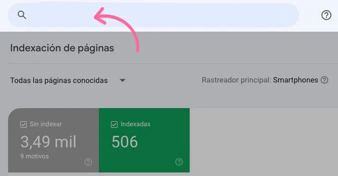Inspección de URLs con mensaje que página no está indexada y botón solicitar indexación