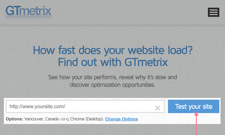 Test de GTmetrix
