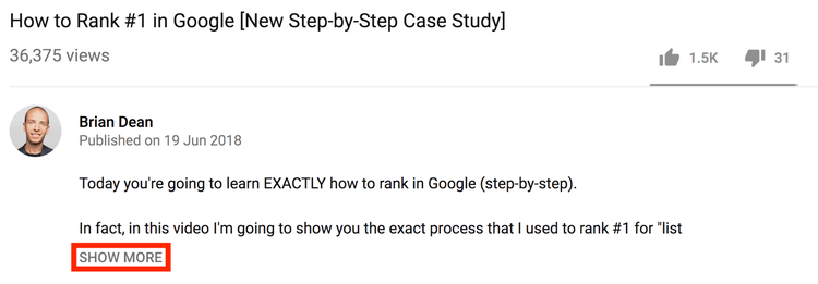 YouTube video - Show more