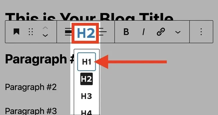 change H2 to H1
