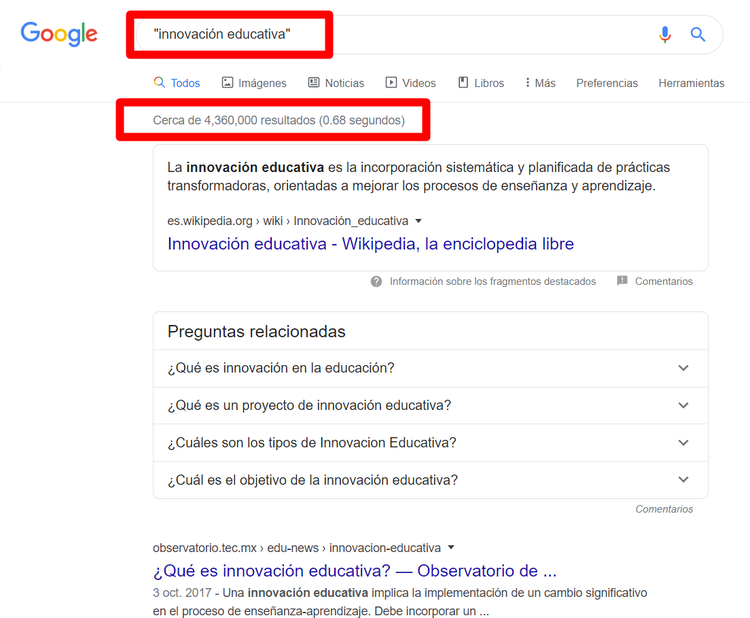 Linkbuilding de calidad - Resultados en las SERPs con comillas
