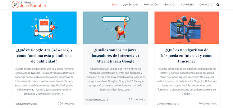 Qué es un Adblock: Ejemplo blog de José Facchin