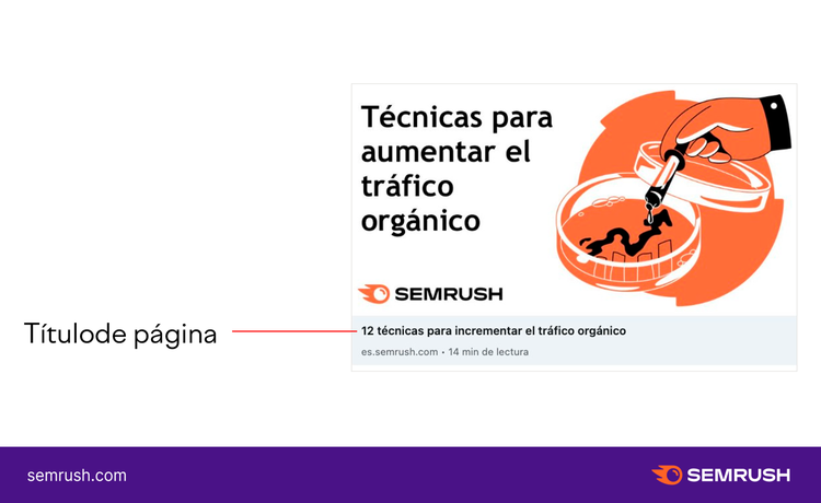 Vista previa página web en redes sociales con título