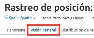 Encabezado rastreo posición España idioma español