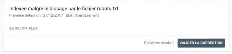 Google Search Console indexée malgré robots.txt bloc