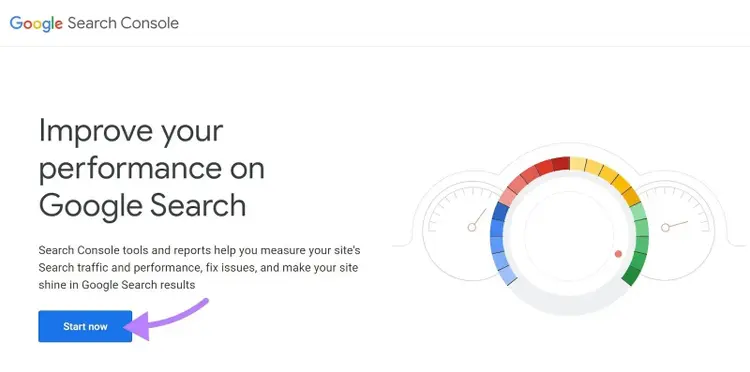Page d'accueil Google Search Console