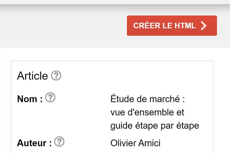 Outil de balisage, créer le HTML