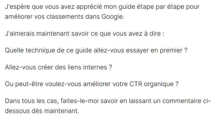 Conclusion, article de liste