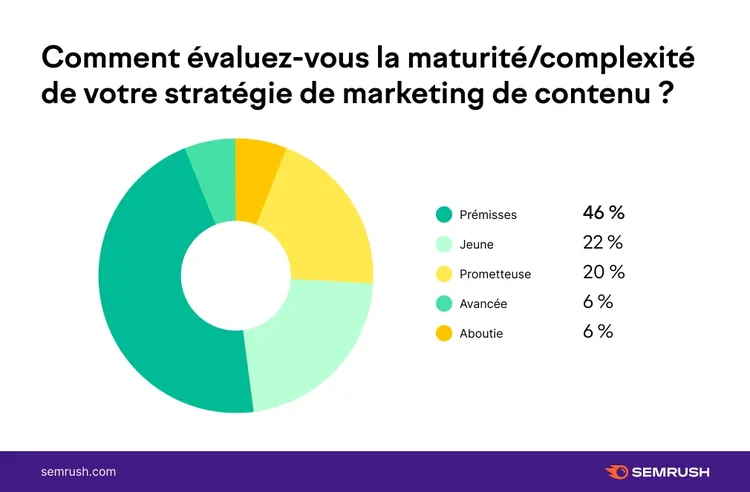 Donut chart maturité/complexité stratégie 46% prémisses
