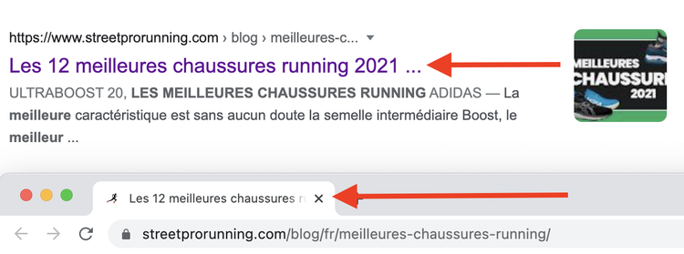 Meta title sur SERP