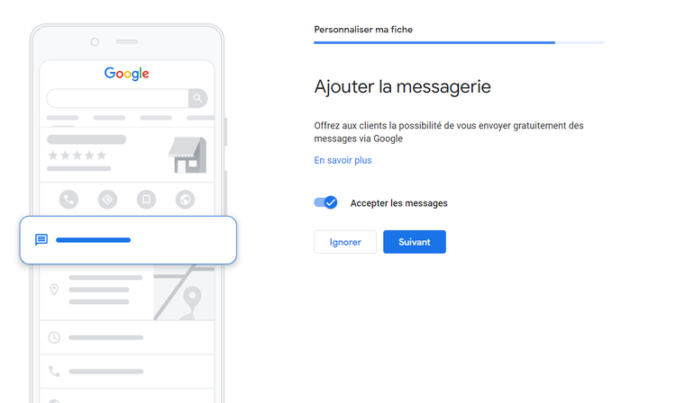 Google Business Profile - Ajouter la messagerie