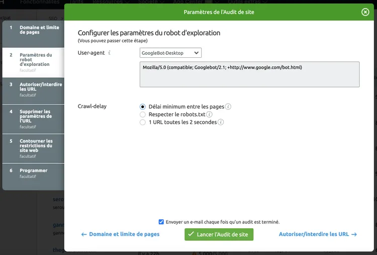 crawl du site