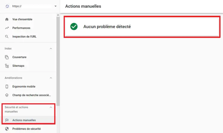 Action manuelle dans Google Search Console