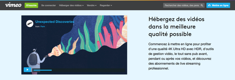 Vimeo plateforme hébergement vidéos qualité HD
