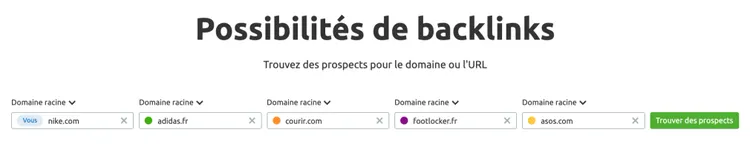 outil possibilités de backlinks