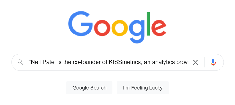 Coller texte de bio dans Google (entre guillemets).