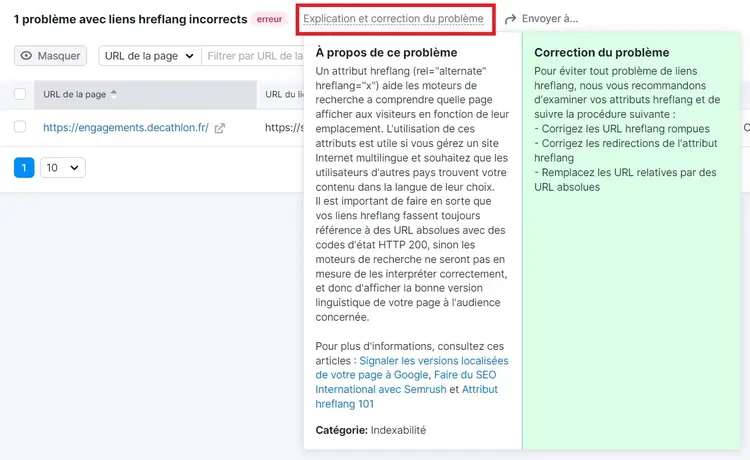 Explication et correction du problème